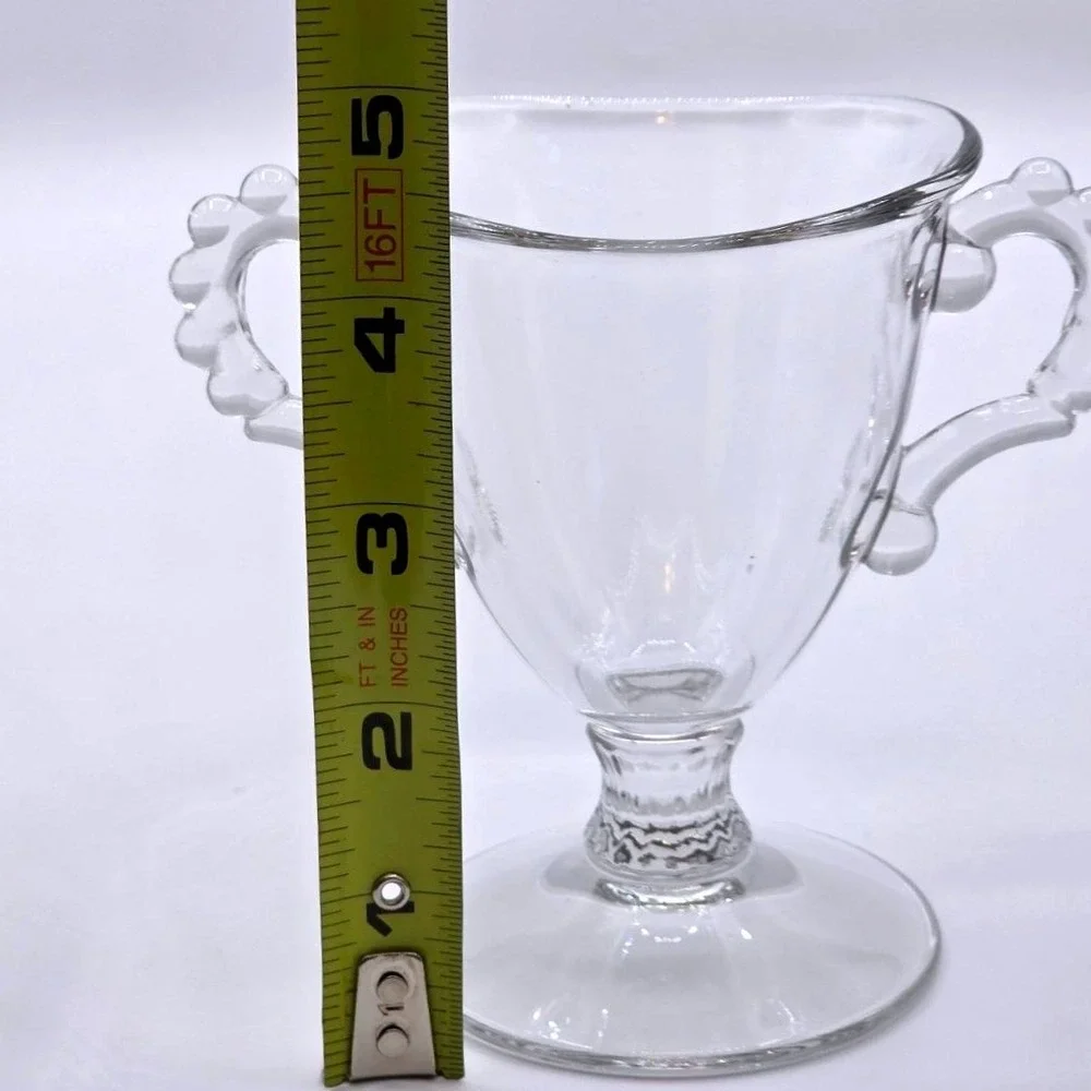 Vintage Imperial Glass Candlewick Creamer Sugar Bowl and Underplate Set 3pc